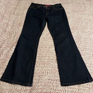 GLO Jeans Juniors Size 11s Flare Leg Y2K Natural Fit Blue Dark Denim Stretchable